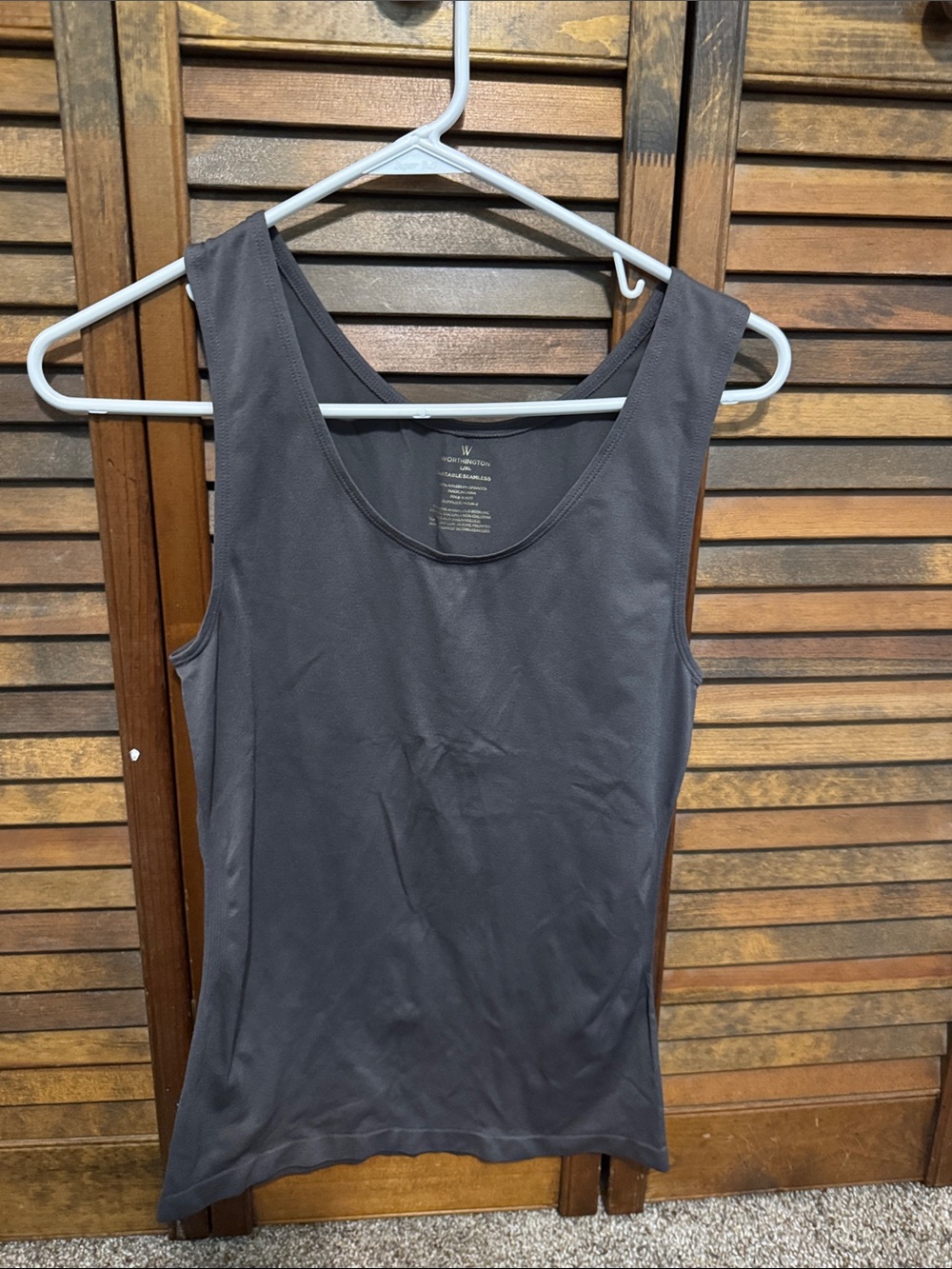 Worthington Sleeveless Scoop Neck Tank Top - Charcoal